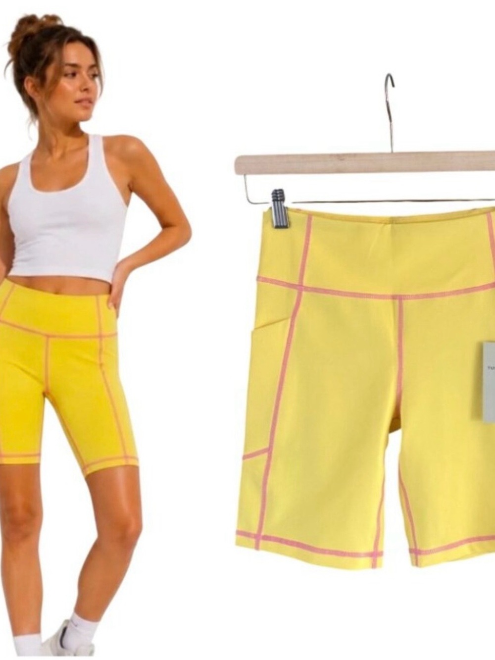 Tuckernuck Tnuck Sport Sundaze Compression Bike Shorts in Yellow Sz S